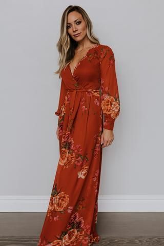 Lydia Maxi Dress in Rust Floral -   18 dress Maxi floral ideas