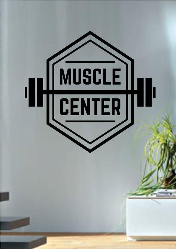 Muscle Center Fitness Design Decal Sticker Wall Vinyl Art Home Room Decor -   18 fitness Center wall ideas