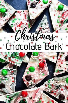 Chocolate Bark Recipe with Peppermint and Candy -   18 holiday Season white chocolate ideas