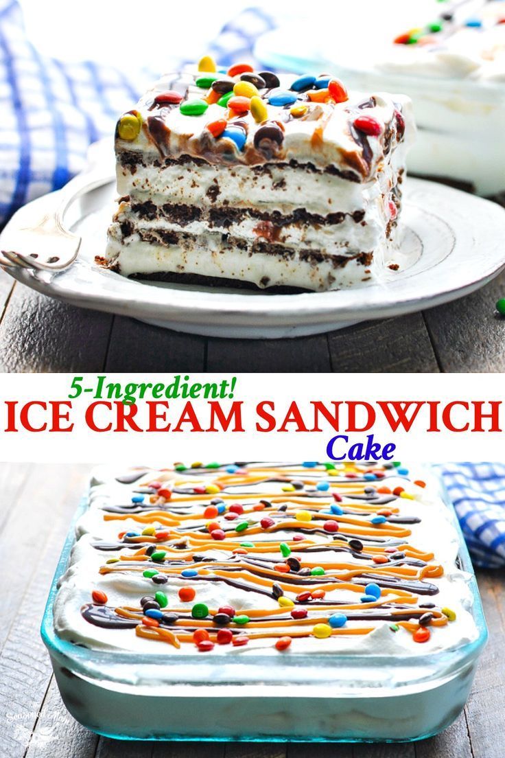 5-Ingredient Ice Cream Sandwich Cake -   20 cake Ice Cream summer ideas