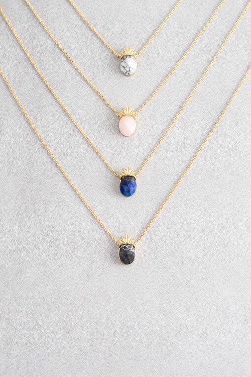 Pineapple Stone Necklace -   20 women’s jewelry Necklace stone pendants ideas