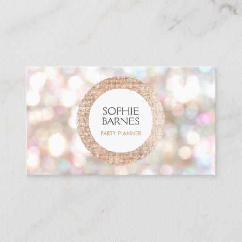 Cute Bokeh and Rose Gold Sequin Event Planner 2 Business Card | Zazzle.com -   11 Event Planning Business logo ideas