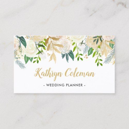 Watercolor Chic Cream Floral Wedding Event Planner Business Card | Zazzle.com -   11 Event Planning Business logo ideas
