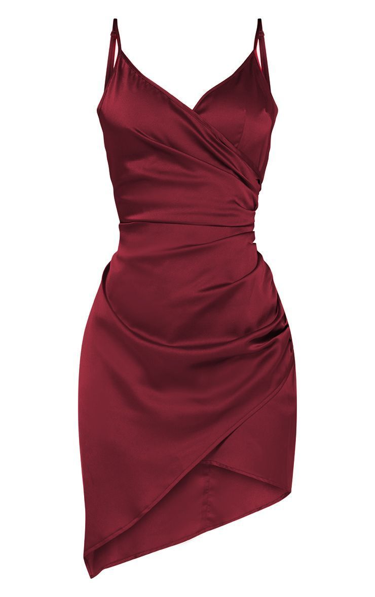Shape Burgundy Satin Wrap Dress -   13 dress Wrap shape ideas