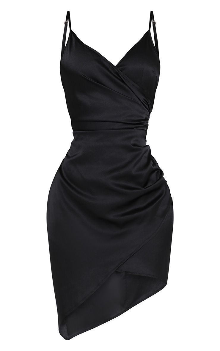 Shape Black Satin Wrap Dress -   13 dress Wrap shape ideas