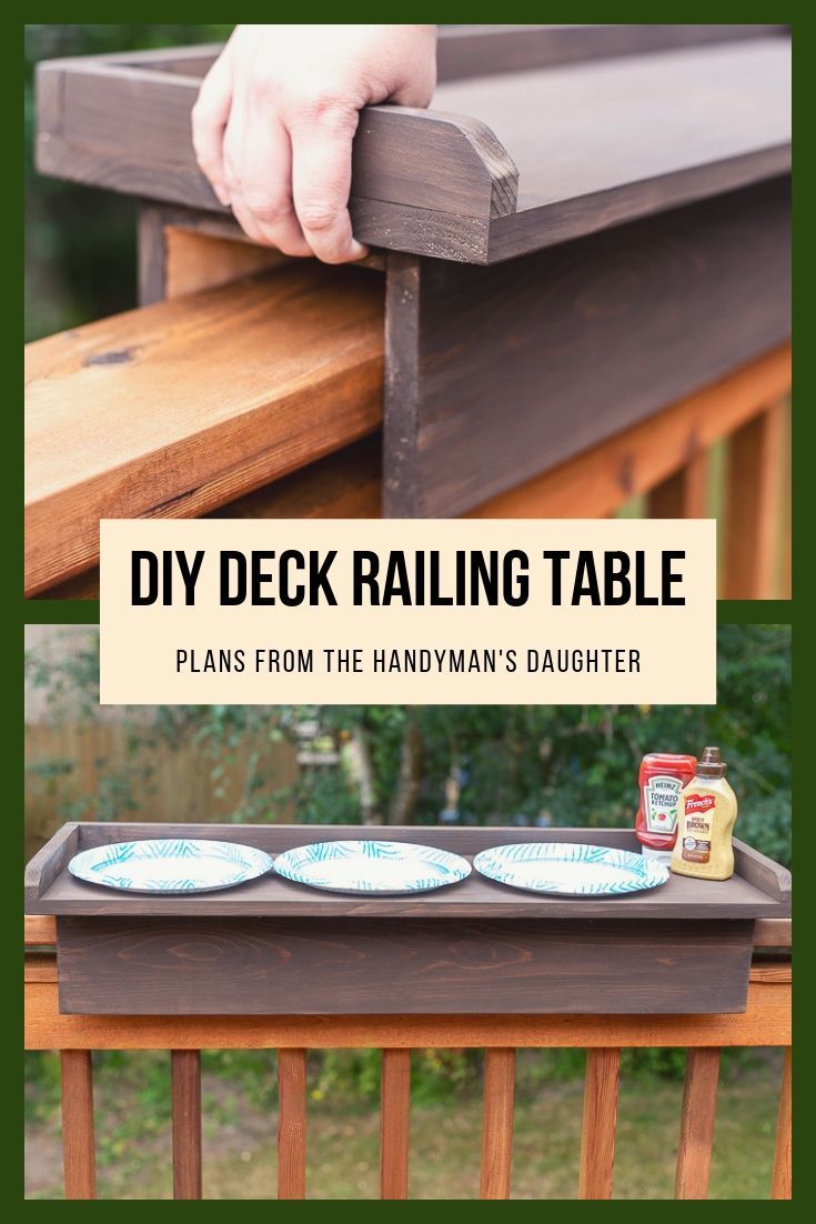 DIY Balcony Railing Table with Free Plans -   14 diy projects With Pallets decks ideas
