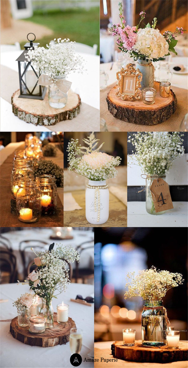 50 Rustic Wedding Decorations with Mason Jars - Amaze Paperie -   15 wedding Rustic mason jars ideas
