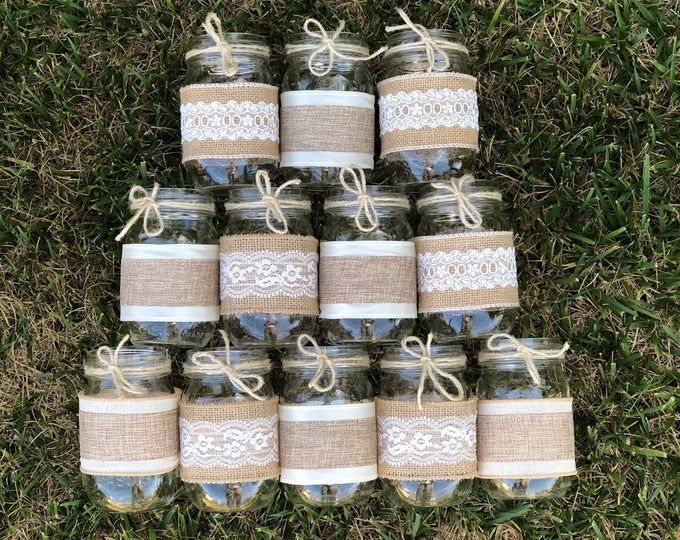 Glittered Glass Mason Jars -   15 wedding Rustic mason jars ideas