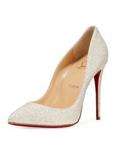 Christian Louboutin Pigalle Follies Glittered Red Sole Pumps, White -   15 wedding Shoes christian louboutin ideas
