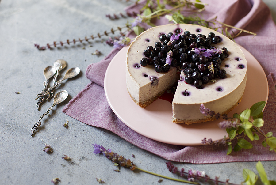 Blueberry and Lavender Cheesecake - The Kate Tin -   16 blueberry desserts Photography ideas
