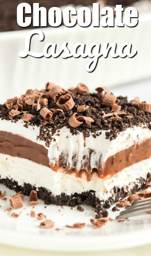No-Bake Chocolate Lasagna - Oreos, Pudding, Cool Whip & More! -   17 desserts Pudding cool whip ideas