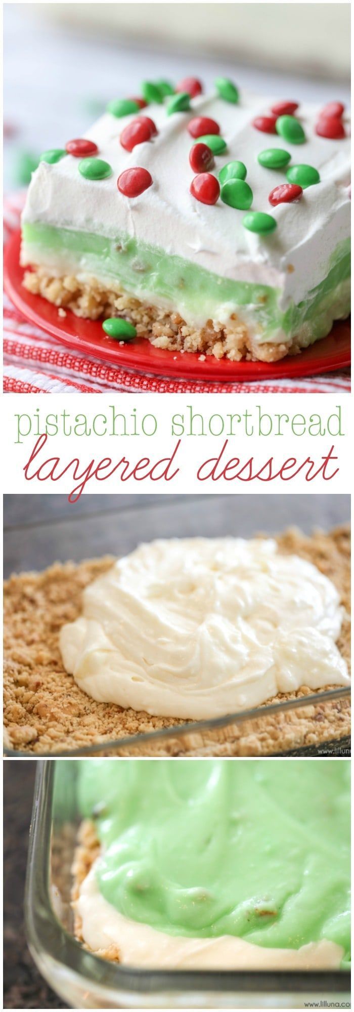 Pistachio Layered Dessert Recipe (+VIDEO) | Lil' Luna -   17 desserts Pudding cool whip ideas