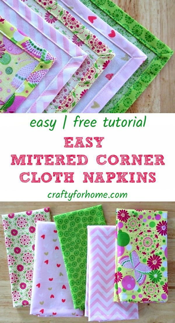 Sew Easy Handmade Mitered Corners Napkins -   17 diy projects Sewing pictures ideas