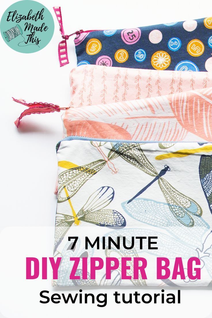Make a lined zipper bag in 7 minutes flat -   17 diy projects Sewing pictures ideas