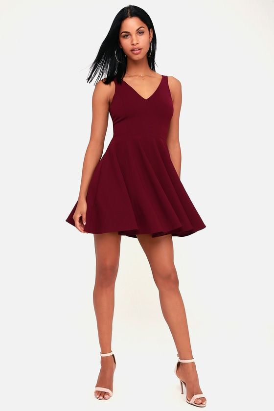 Ariana Burgundy Skater Dress -   17 dress Skater burgundy ideas