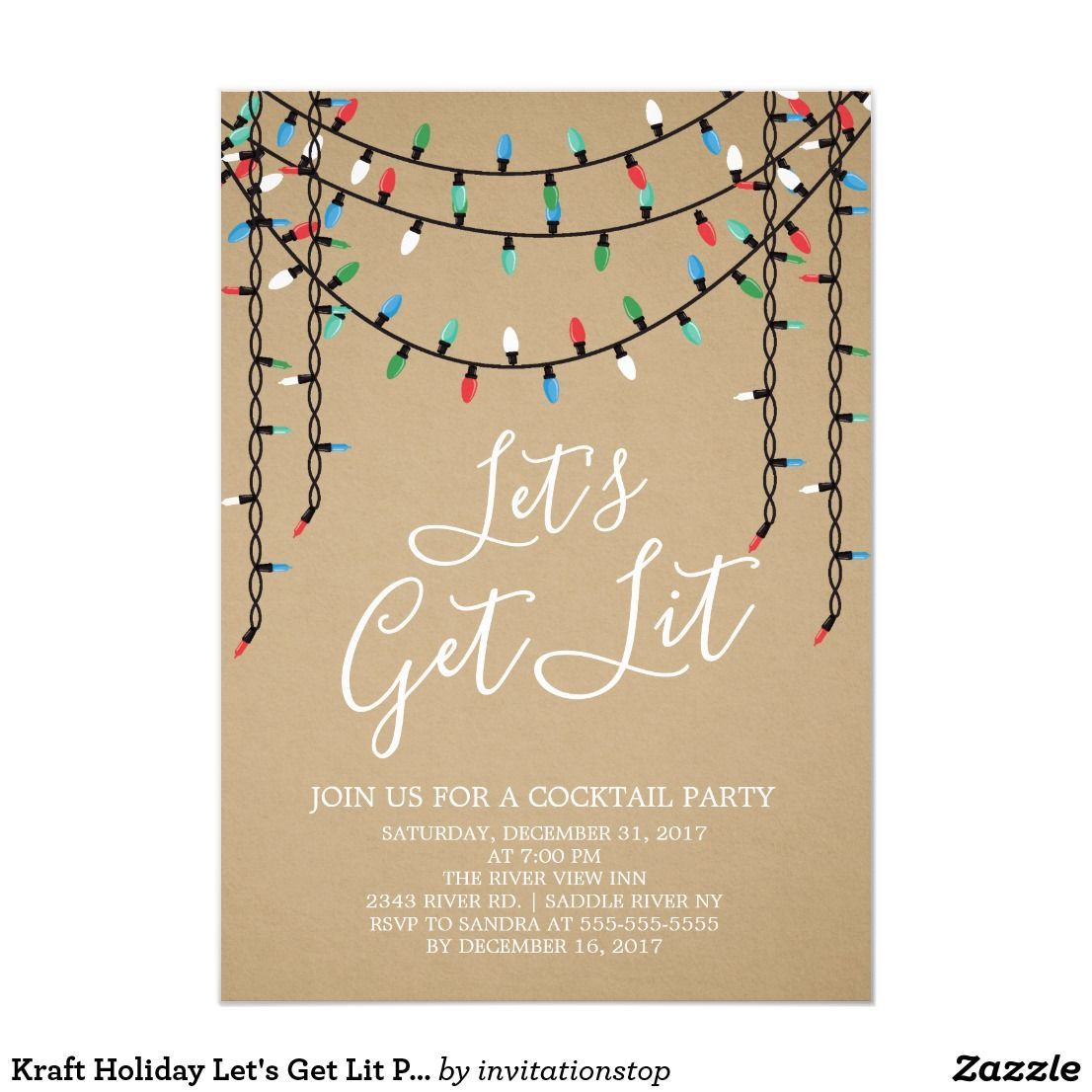 Kraft Holiday Let's Get Lit Party Invitation | Zazzle.com -   17 holiday Party quotes ideas