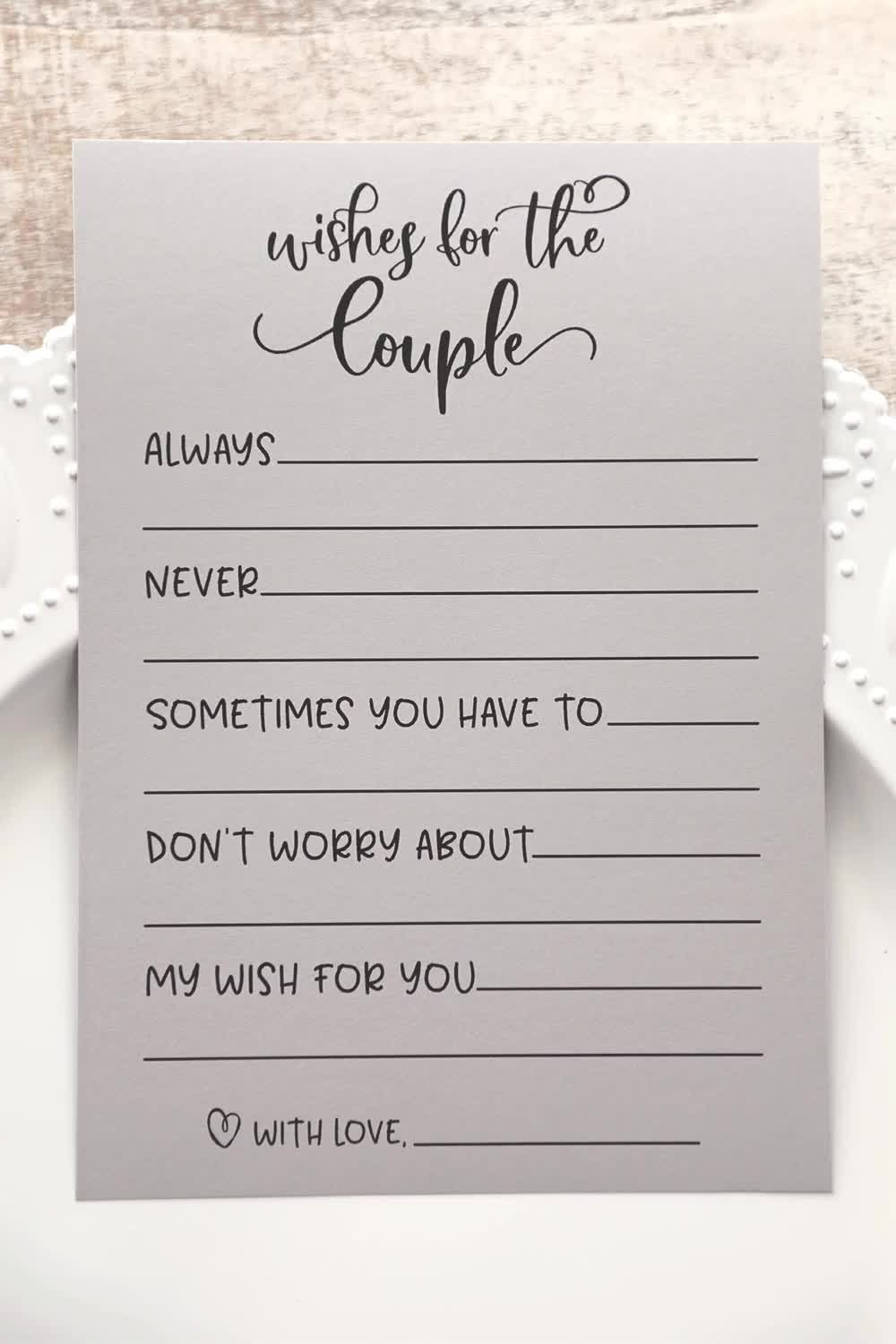 Grey Wishes for the Couple . Wishes for the Couple . Bridal Shower Games . Wedding Shower Games . Co -   17 wedding Reception fun ideas