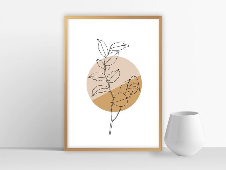 Botanical Line Art, Geometrical Shapes Print, Abstract Leaf Art, Plant Line Drawing, Leaves Art, Neutral Color Print, Branch Poster, Botanic -   18 cute planting Art ideas