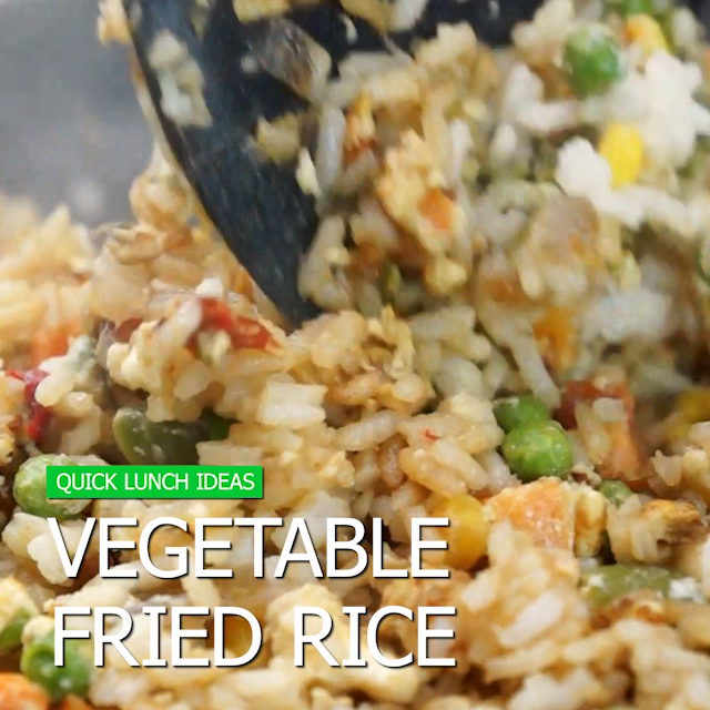 Vegan fried rice with vegetables. Tasty recipe for vegan. Easy homemade recipe for lunch and dinner -   19 healthy recipes Meal Prep families ideas