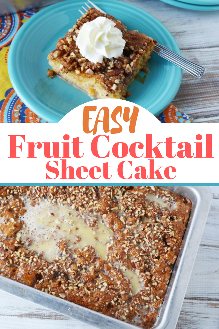 Easy Fruit Cocktail Cake Recipe: Ooey Gooey Sheet Cake Goodness -   20 cake Fruit deserts ideas