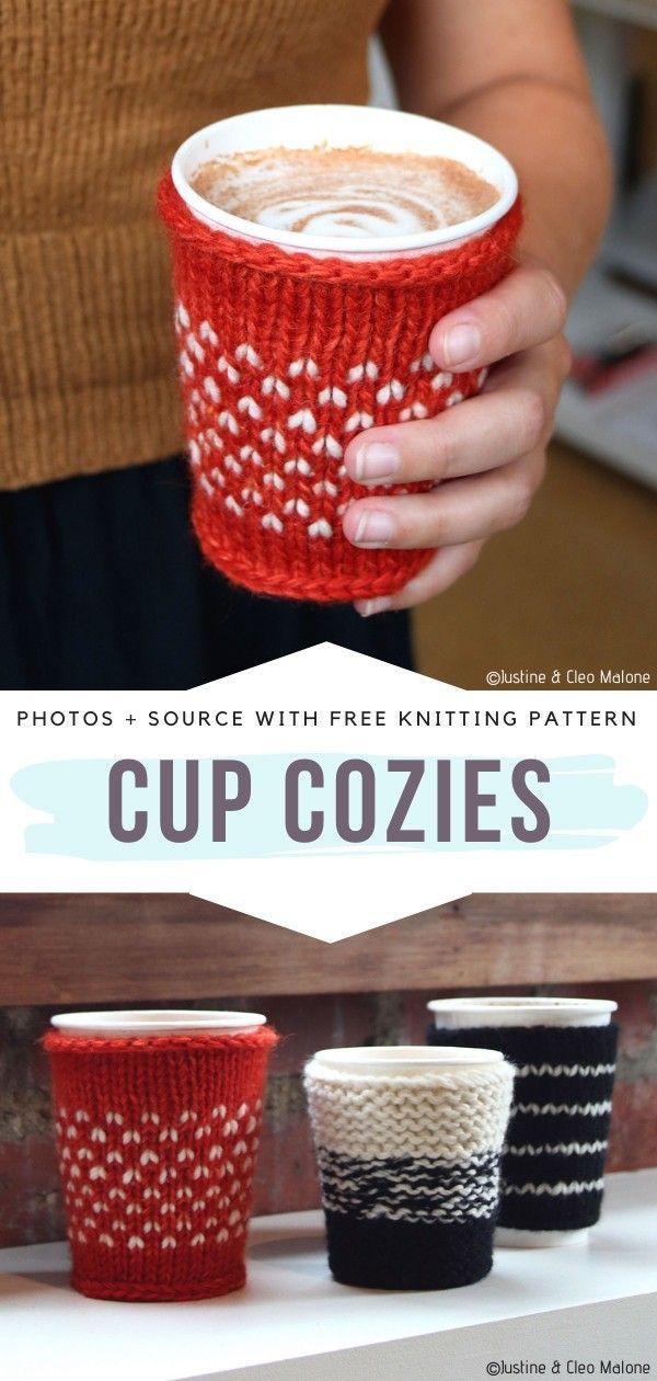 Festive Mug Cozies Free Knitting Patterns -   20 knitting and crochet Patterns cup cozies ideas