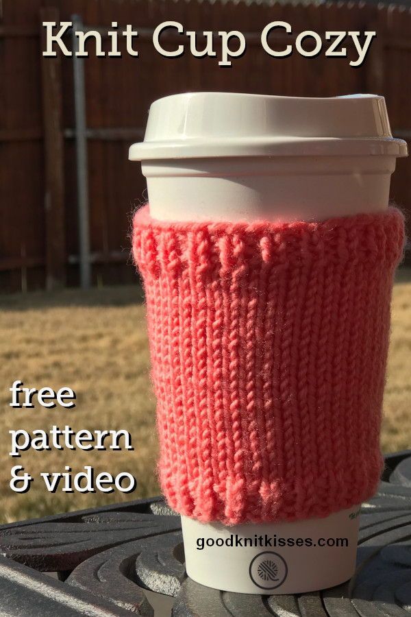 Basic Knit Cup Cozy | Needle | GoodKnit Kisses -   20 knitting and crochet Patterns cup cozies ideas