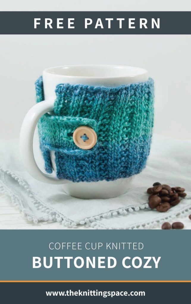 Coffee Cup Knitted Buttoned Cozy [FREE Knitting Pattern] -   20 knitting and crochet Patterns cup cozies ideas