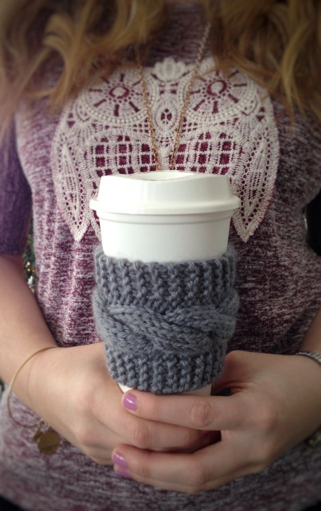 Free Pattern for {Cable Knit Cup Cozy} - Six Clever Sisters -   20 knitting and crochet Patterns cup cozies ideas