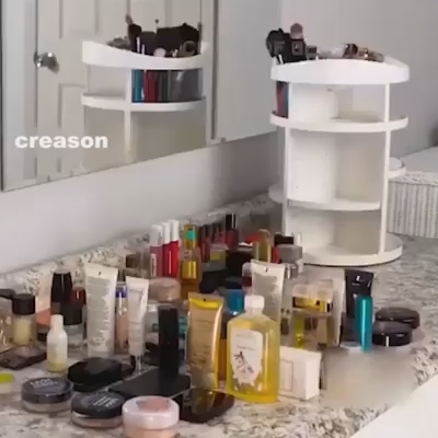 High Quality 360 Rotating Crystal Cosmetic Storage Box -   22 makeup Organization videos ideas
