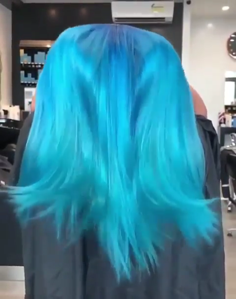 Love this aqua blue transformation! Video -   23 hair Dyed videos ideas