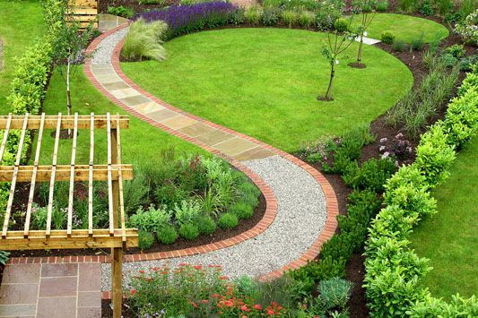 7 garden design Layout curved ideas