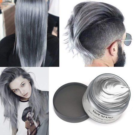 Hair Wax Temporary Hair Coloring Styling Cream Mud Dye - Gray for Halloween Day - Walmart.com -   8 hairstyles Ponytail men ideas