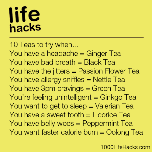10 Teas To Try When… (1000 Life Hacks) -   9 fitness life hacks ideas
