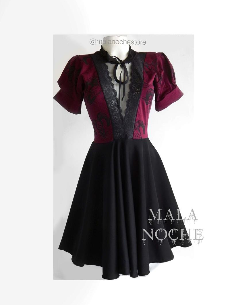 Dress Emilia, goth dress, redwine dress, skater dress, lolita dress, goth, dark, gothic, victorian dress, short dress, with clothing -   12 dress Skater outfit ideas