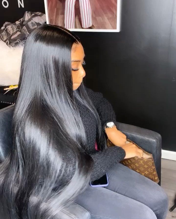 Blink Beauty LLC on Instagram: “Let's get into this sleek Black Hair рџ?Ќрџ?ЌвњЁ #blinkglam this was the second install with this hair and it's still silky and beautiful рџ’—  Inches…” -   13 hair Goals black ideas
