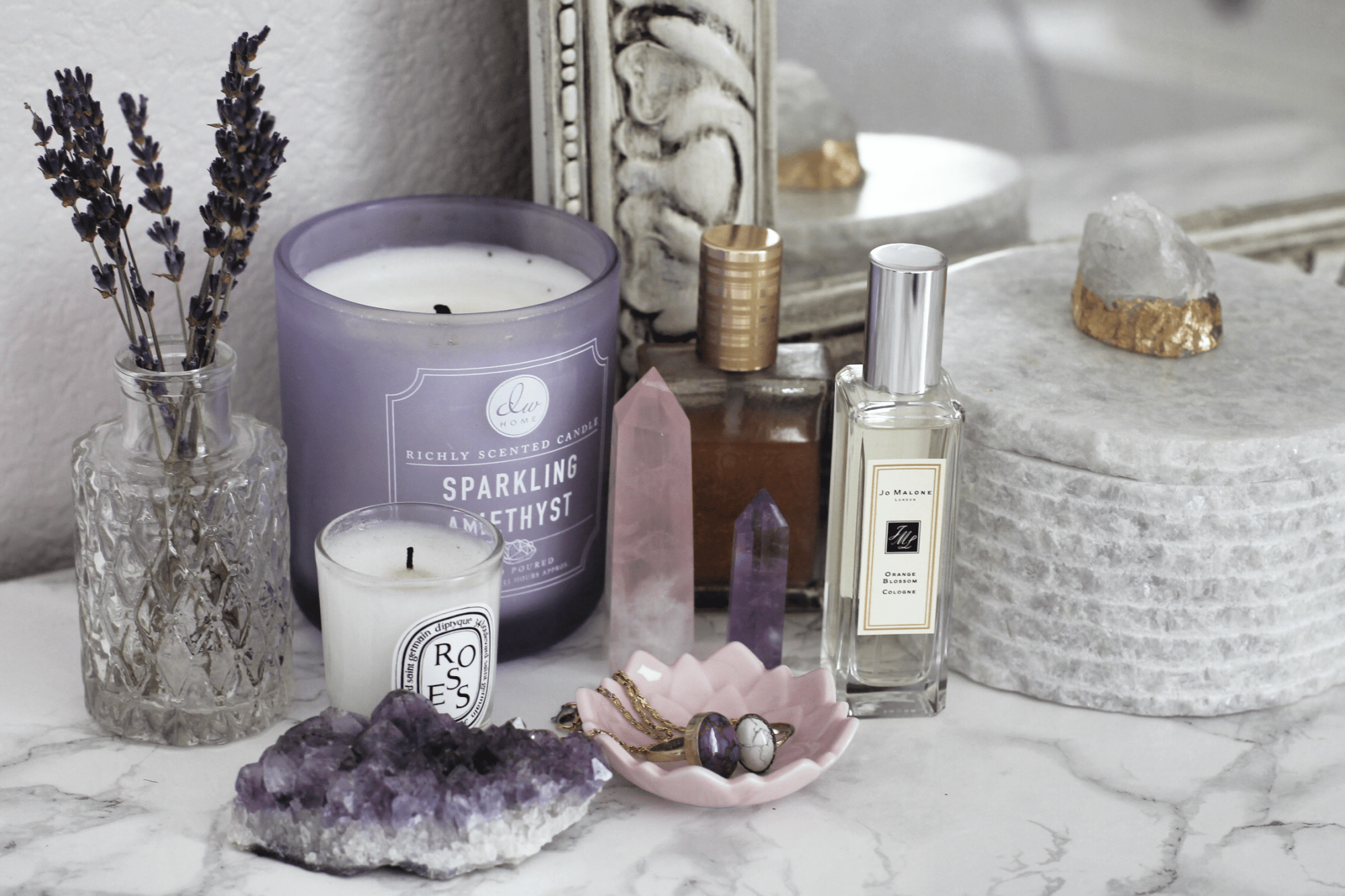 Easy Ways to Decorate with Crystals - Sarah Grace at Home -   13 room decor Girly candles ideas