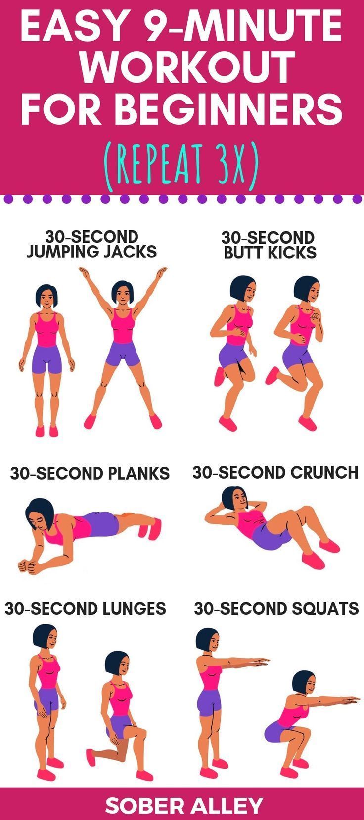 Super Simple 9-Minute Fat Burning Workout For Beginners -   14 fitness Diet workouts ideas