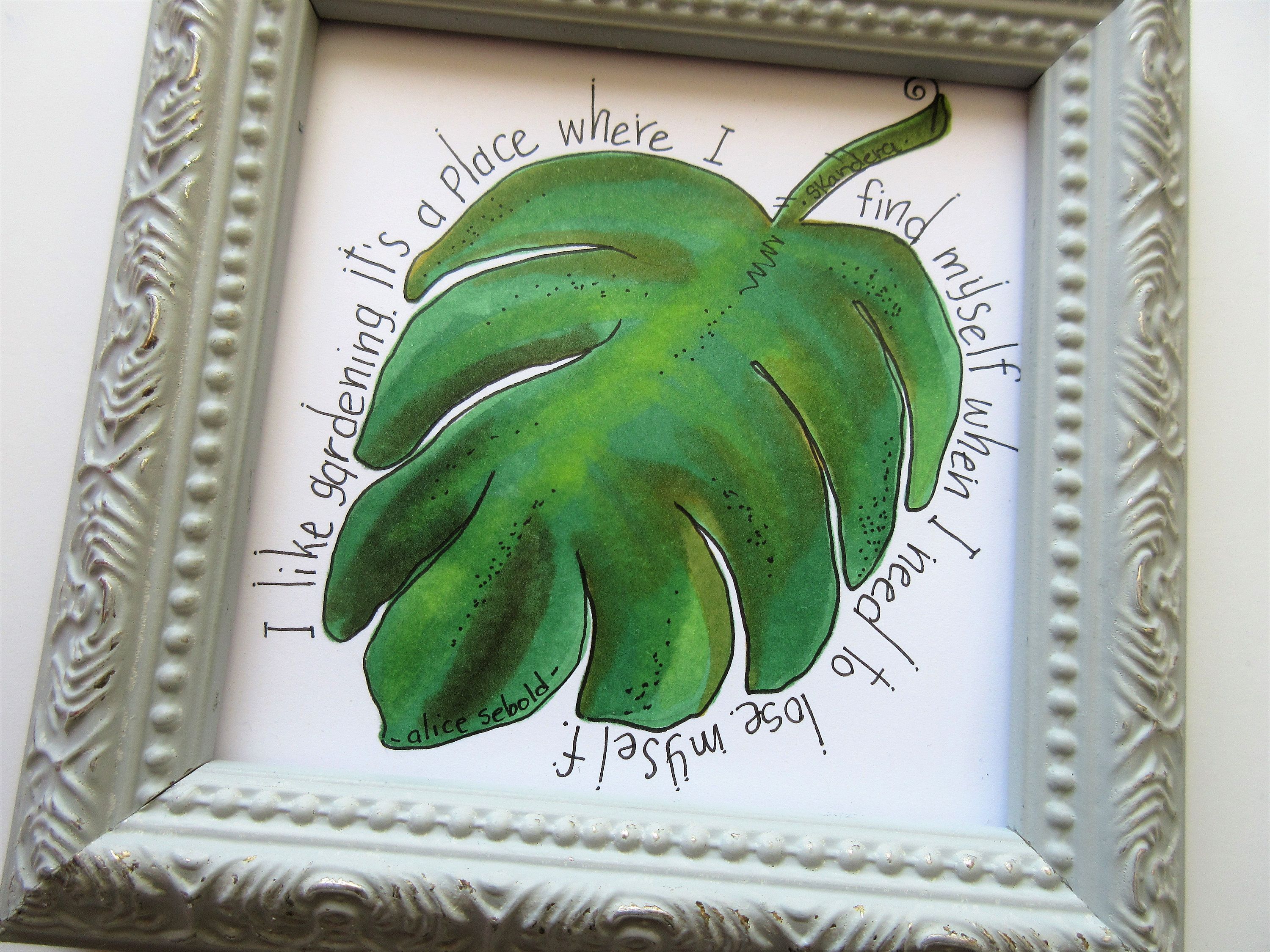 Monstera leaf art, gardening art, plant illustrations, gardening quotes, mothers day gifts, gifts for gardeners, green plant decor,quote art -   14 monstera plants Quotes ideas