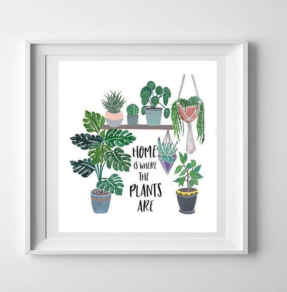 Home is where the plants are - Plant lady gift - Plant illustration - Plant lover gift - Monstera - Housewarming gift - plant print -   14 monstera plants Quotes ideas