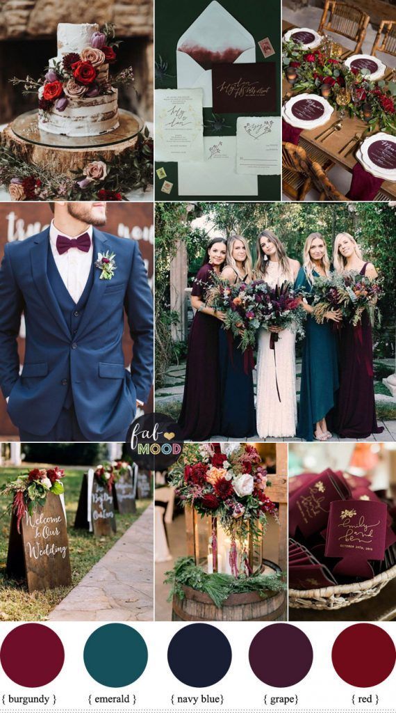 Jewel toned Wedding Colours { Burgundy + grape + emerald + navy blue + red } -   14 wedding Blue navy ideas