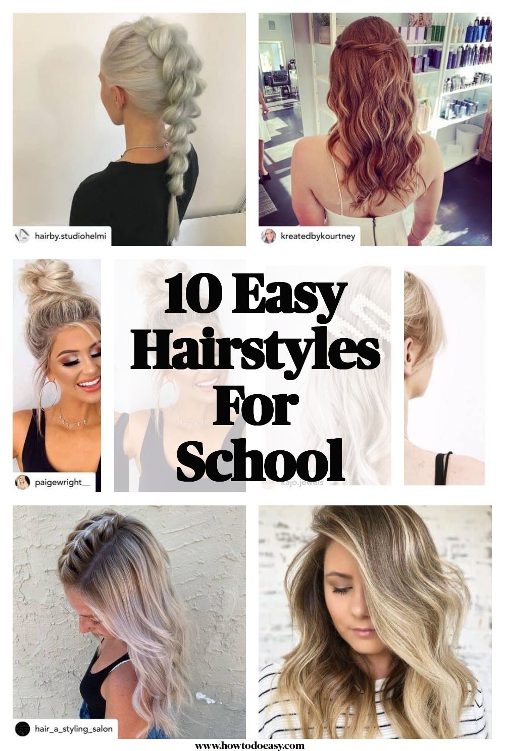 10 Easy Hairstyles For School -   Beauty & Style