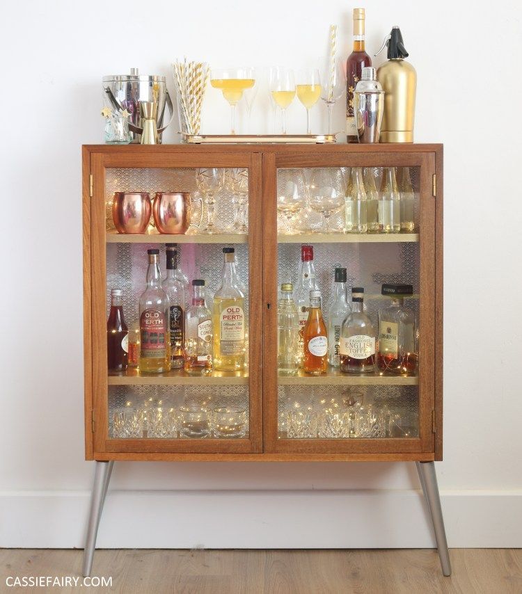 How to DIY a retro cocktail cabinet for your festive parties -   15 home accessories Living Room mid century ideas