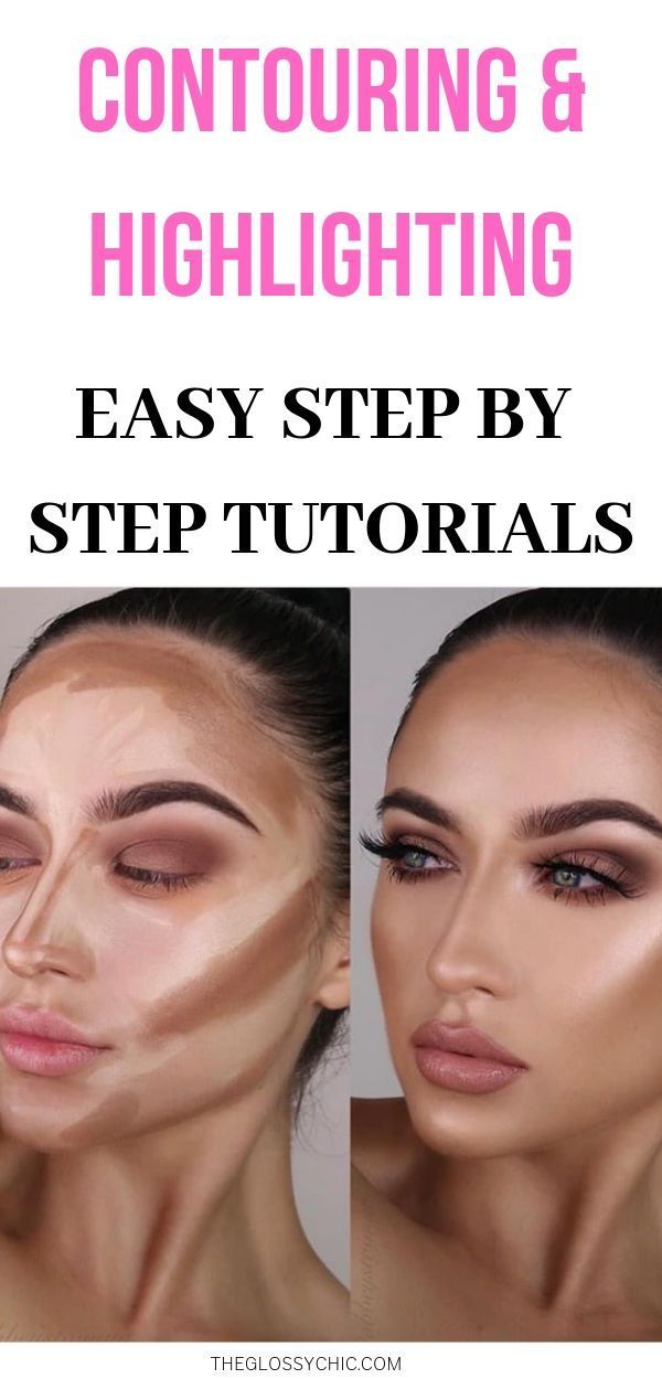 5 Easy Contouring And Highlighting Tutorials - The Glossychic -   15 makeup Face contouring ideas