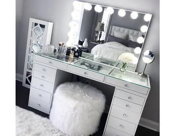 Hollywood Makeup Vanity Mirror with Lights-Impressions Vanity Glow Pro Makeup Vanity Mirror with Dimmer Lights for Tabletop or Wall Mounted -   15 makeup Table ideas