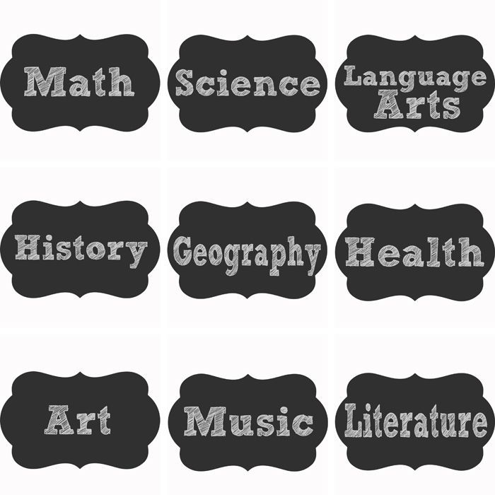 Printable Book Cover Labels -   15 subjects Labels diy ideas