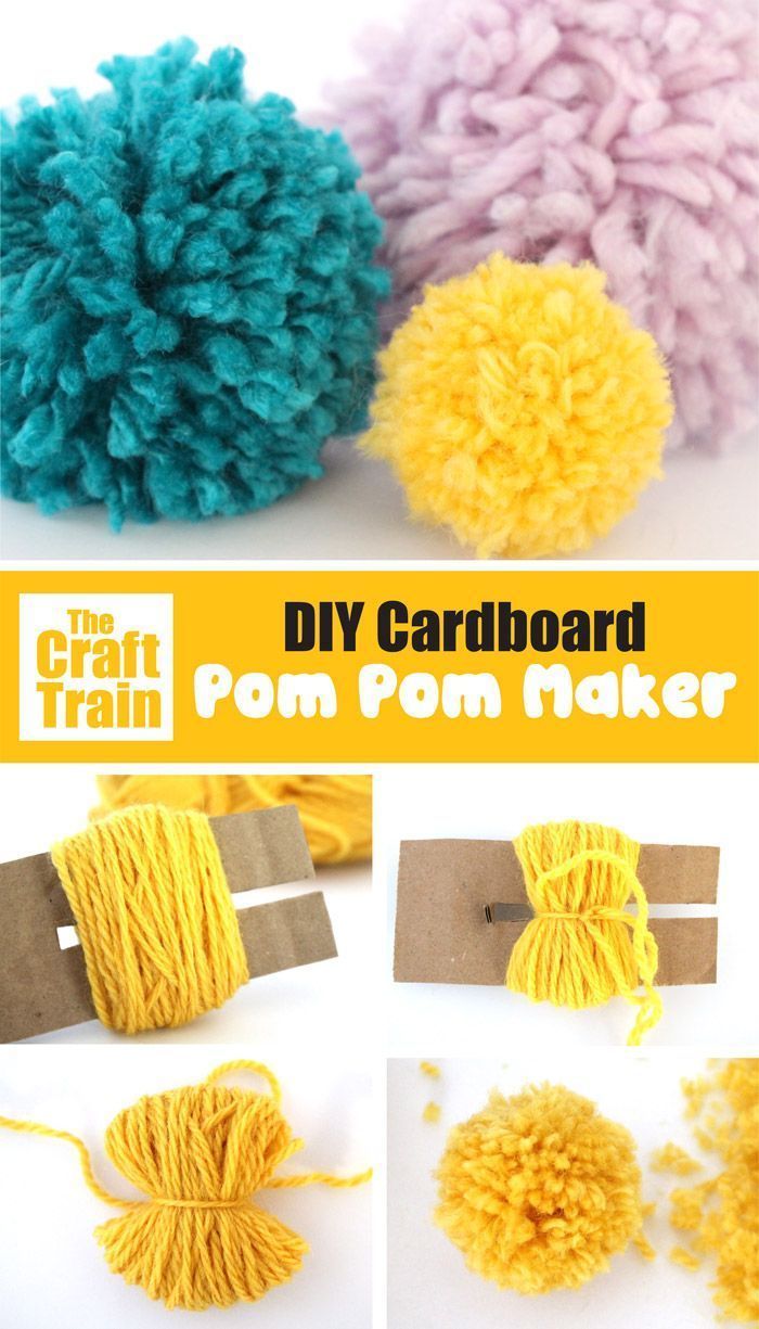 DIY cardboard pom pom maker | The Craft Train -   16 diy projects For Kids with yarn ideas