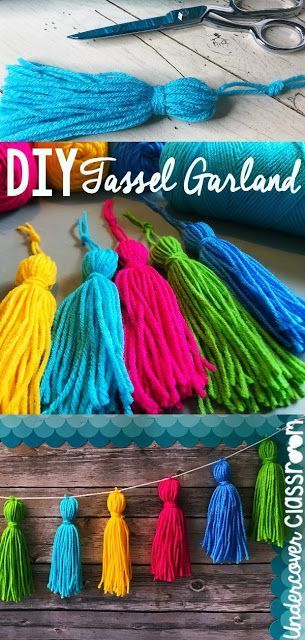 Yarn Tassel Garland DIY - Undercover Classroom -   16 diy projects For Kids with yarn ideas