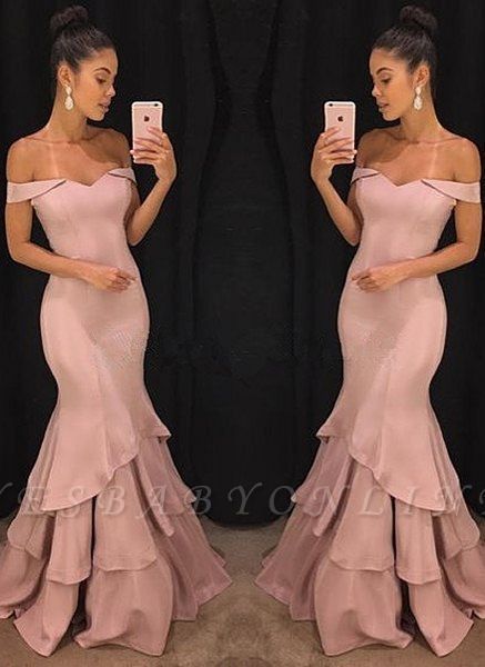 Elegant Pink Mermaid Prom Dresses | Off-the-Shoulder Long Evening Gowns -   16 dress Pink mermaid ideas