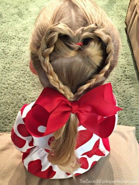 Valentine's Day Heart Hair Tutorial – Quick and Easy Hairstyle in Under 10 Minutes -   16 hair Tutorial kids ideas
