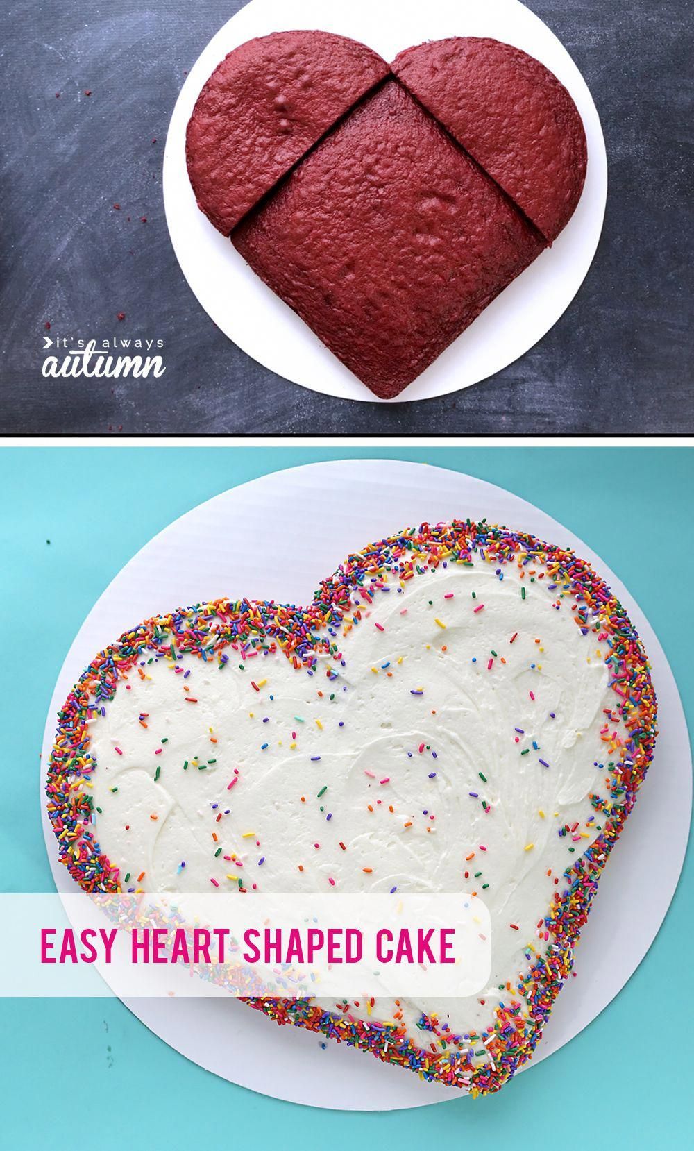 Make a heart shaped cake for Valentine's Day - four different ways! - It's Always Autumn -   16 valentines cake ideas